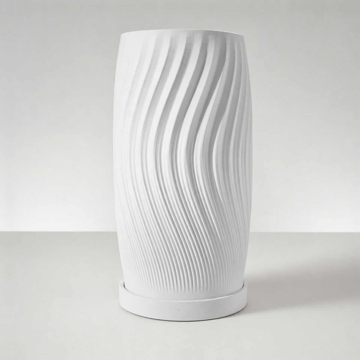 Abajur Luminária Vórtice 110/220V Branco Lâmpada LED Inclusa, vista em perspectiva