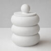 Porta Objetos Artesanal Mel Anéis 12x8cm Em Cimento Branco