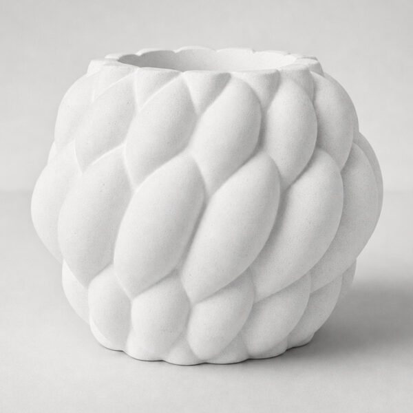 Vaso Decorativo Novelo 13cm em Cimento Artesanal Sala e Cozinha, foto de estúdio