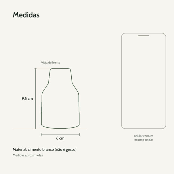 Medidas: Mini Garrafa Tubo Listras Artesanal 9,5x6cm Em Cimento