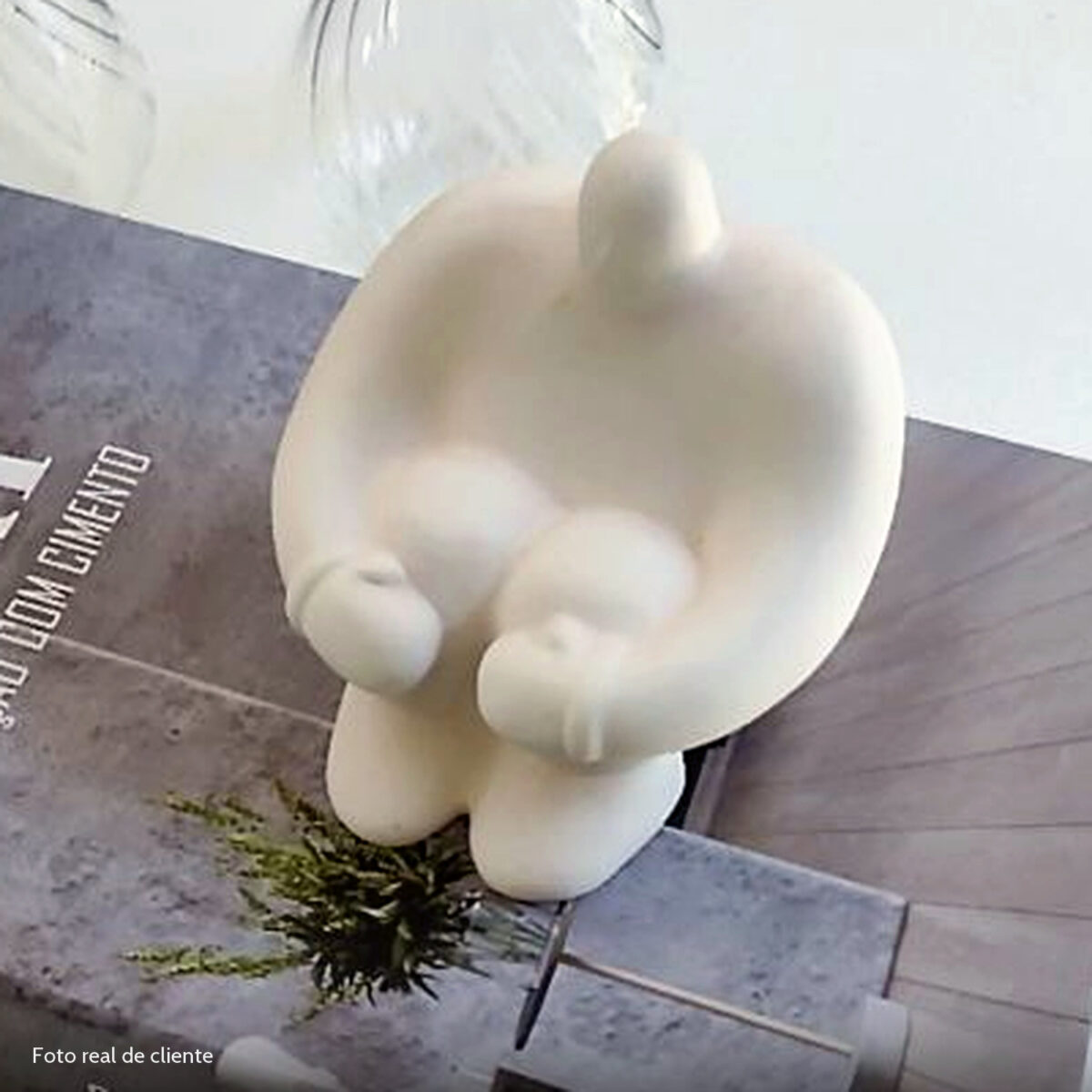 Foto real de cliente: Estátua Decorativa Gigante Pensativo Artesanal 9,5x8,5cm Em Cimento