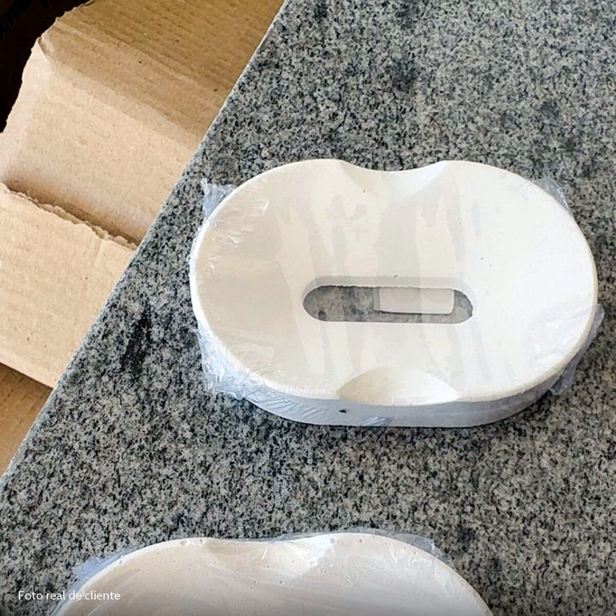 Foto real de cliente: Saboneteira Porta Sabonete Banheiro Oval 11cm em Cimento