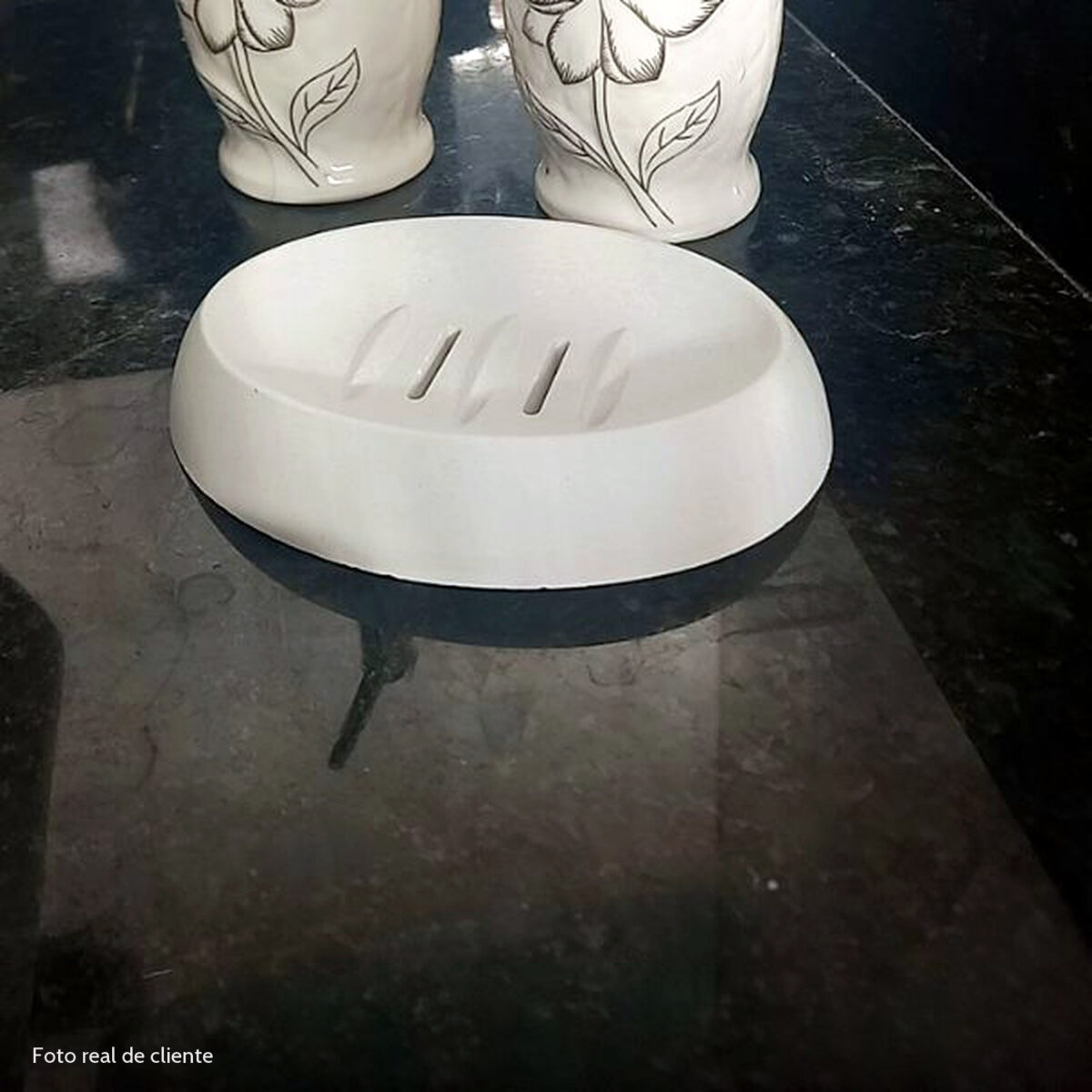 Foto real de cliente: Saboneteira Porta Sabonete Banheiro Oval  Luxo 12,5cm em Cimento
