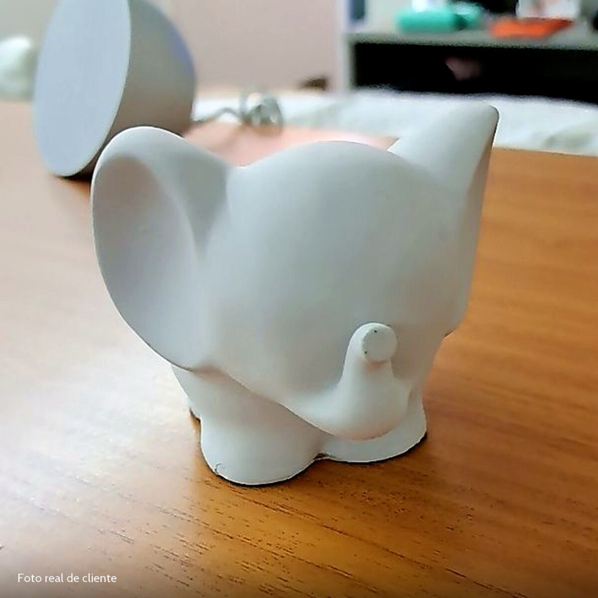 Foto real de cliente: Vaso Decorativo Elefante 12cm Cimento Artesanal