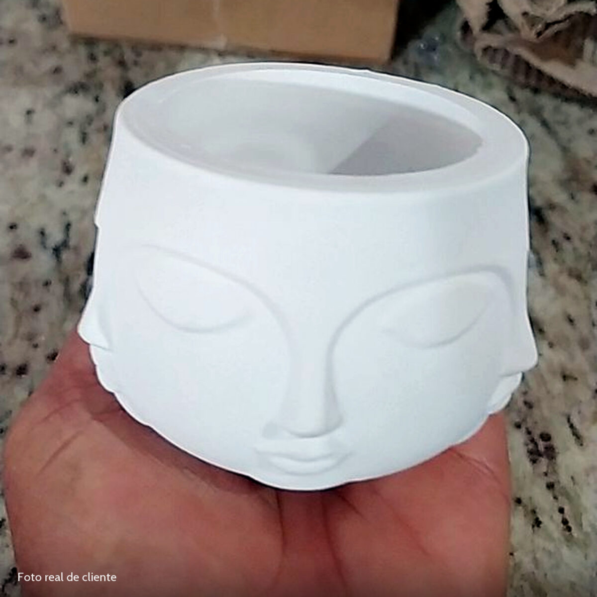 Foto real de cliente: Vaso Decorativo Tarsila 10cm Artesanal Em Cimento