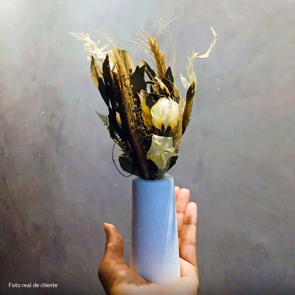 Foto real de cliente: Garrafa Tubo Listras 9,5cm em Cimento Artesanal