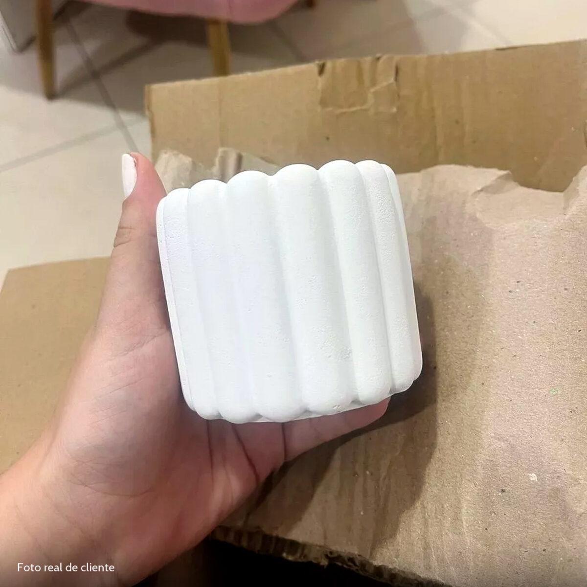 Foto real de cliente: Vaso Decorativo Tulipa 8cm Artesanal em Cimento