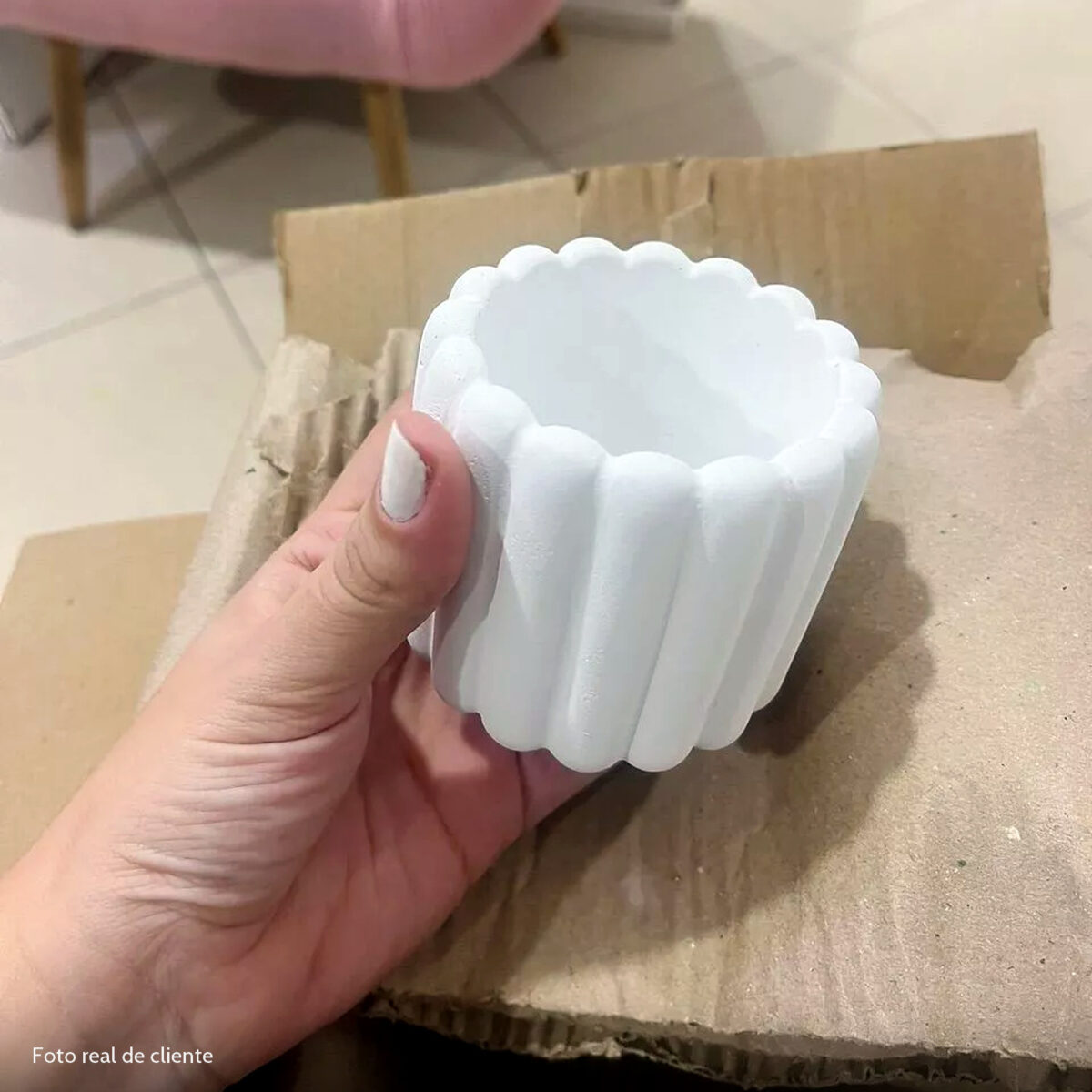 Foto real de cliente: Vaso Decorativo Tulipa 8cm Artesanal em Cimento