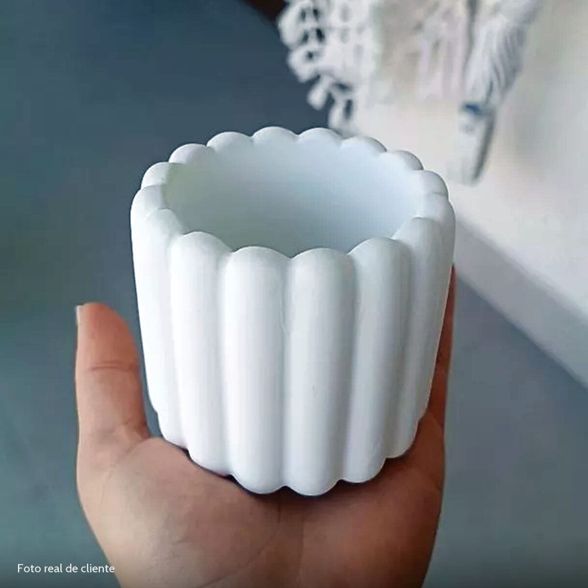 Foto real de cliente: Vaso Decorativo Tulipa 8cm Artesanal em Cimento
