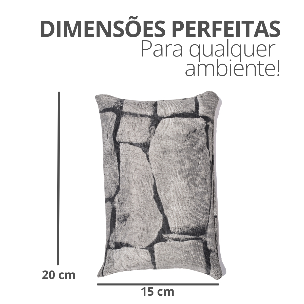 Peso de Porta Decorativo Almofada 1Kg Estampa Muro de Pedras