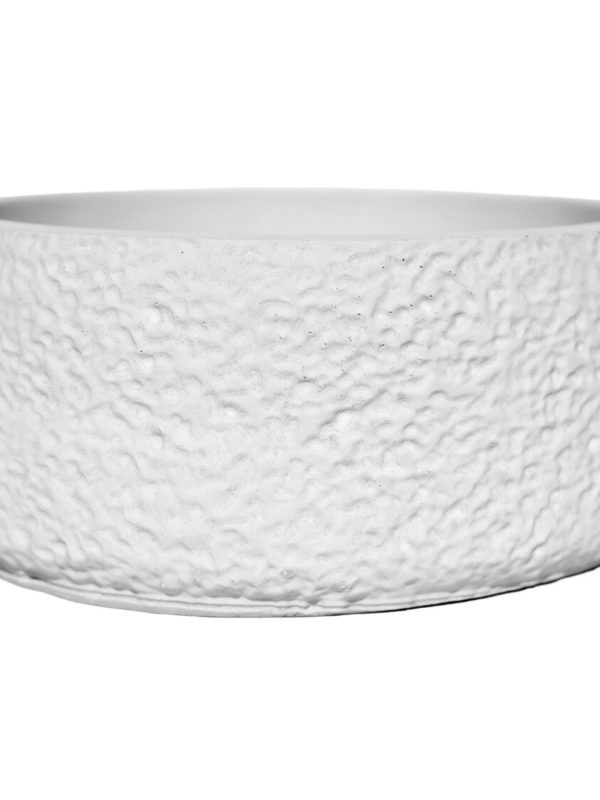 Vaso Texturizado Clássico M Baixo Artesanal 5,5x12,5cm Em Resina Mineral