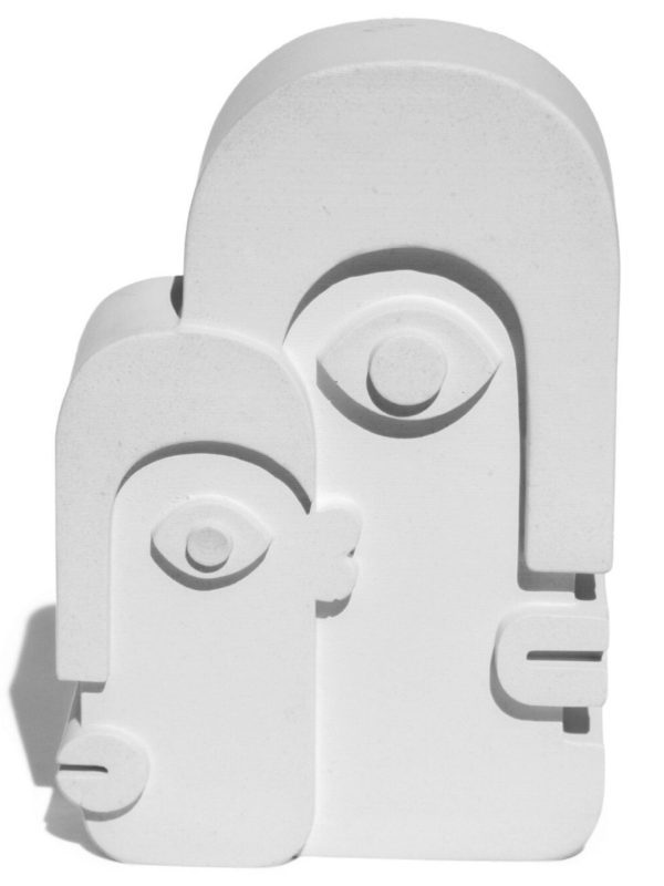 Estátua Decorativa Nórdica Gêmeos 9cm Em Cimento