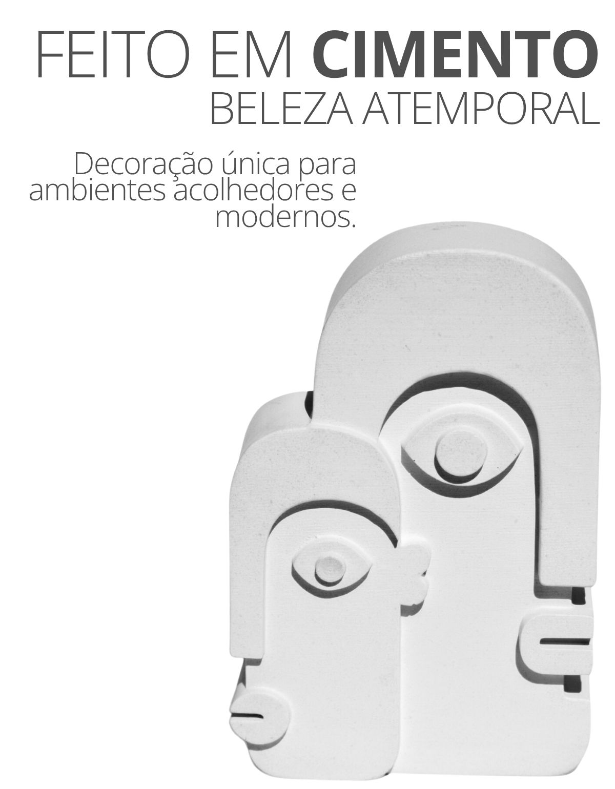 Estátua Decorativa Nórdica Gêmeos 9cm Em Cimento