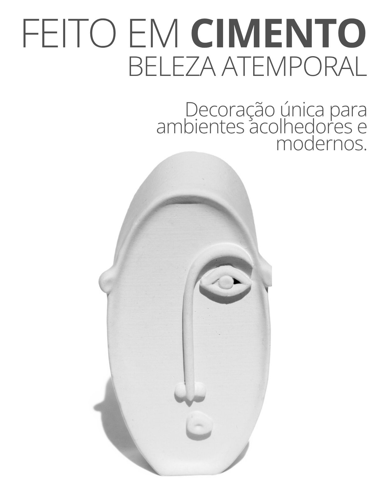 Estátua Decorativa Nórdico Olhar 10cm em Cimento