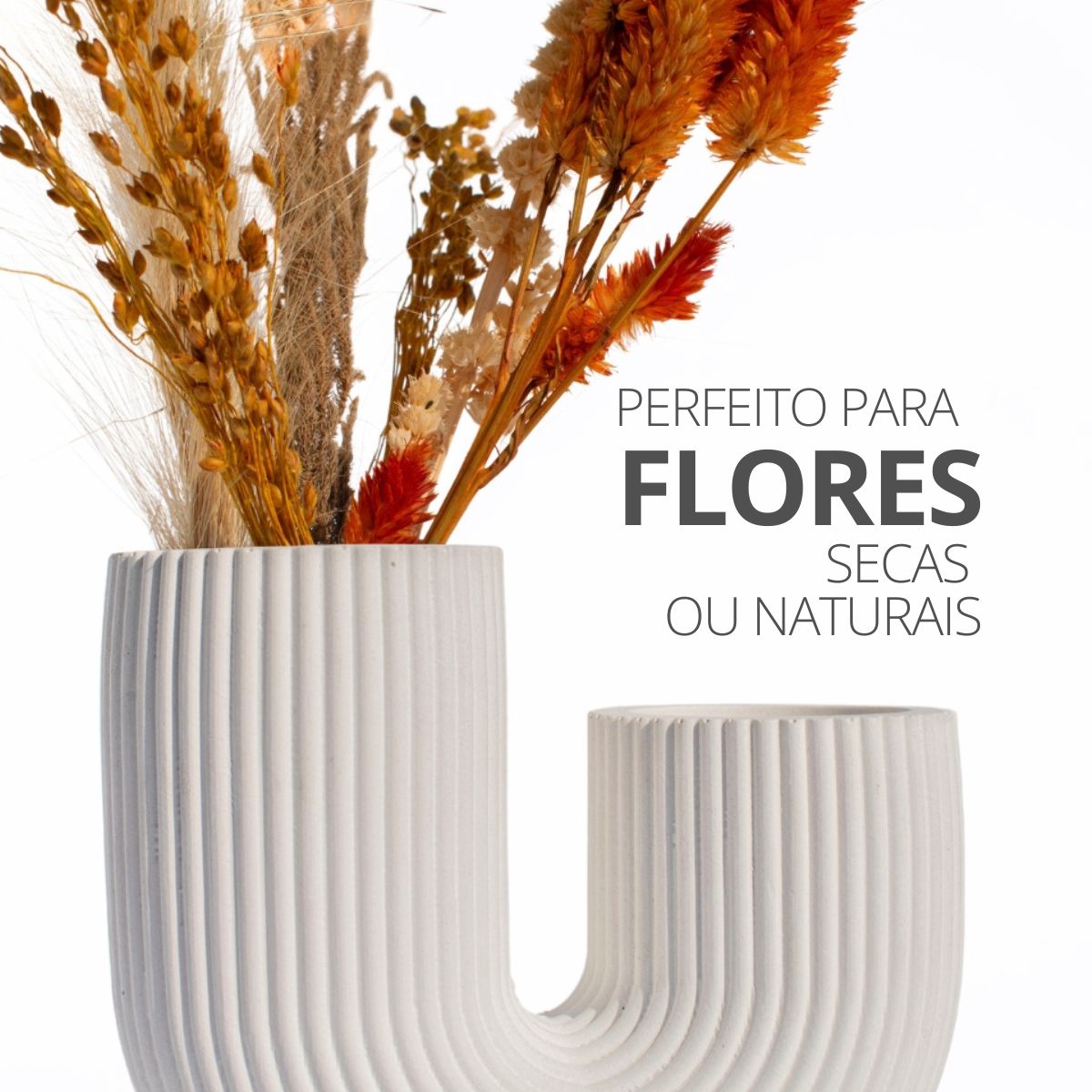 Vaso Decorativo Duplo Joana Artesanal 15cm em Cimento Artesanal