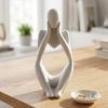 Estatua Decorativa Pensadora Ana 12,5cm Artesanal Em Cimento
