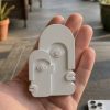 Estátua Decorativa Nórdica Gêmeos 9cm Em Cimento