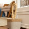 Peso de Porta Artesanal Cubo 1,5Kg Concreto com Base Anti Risco