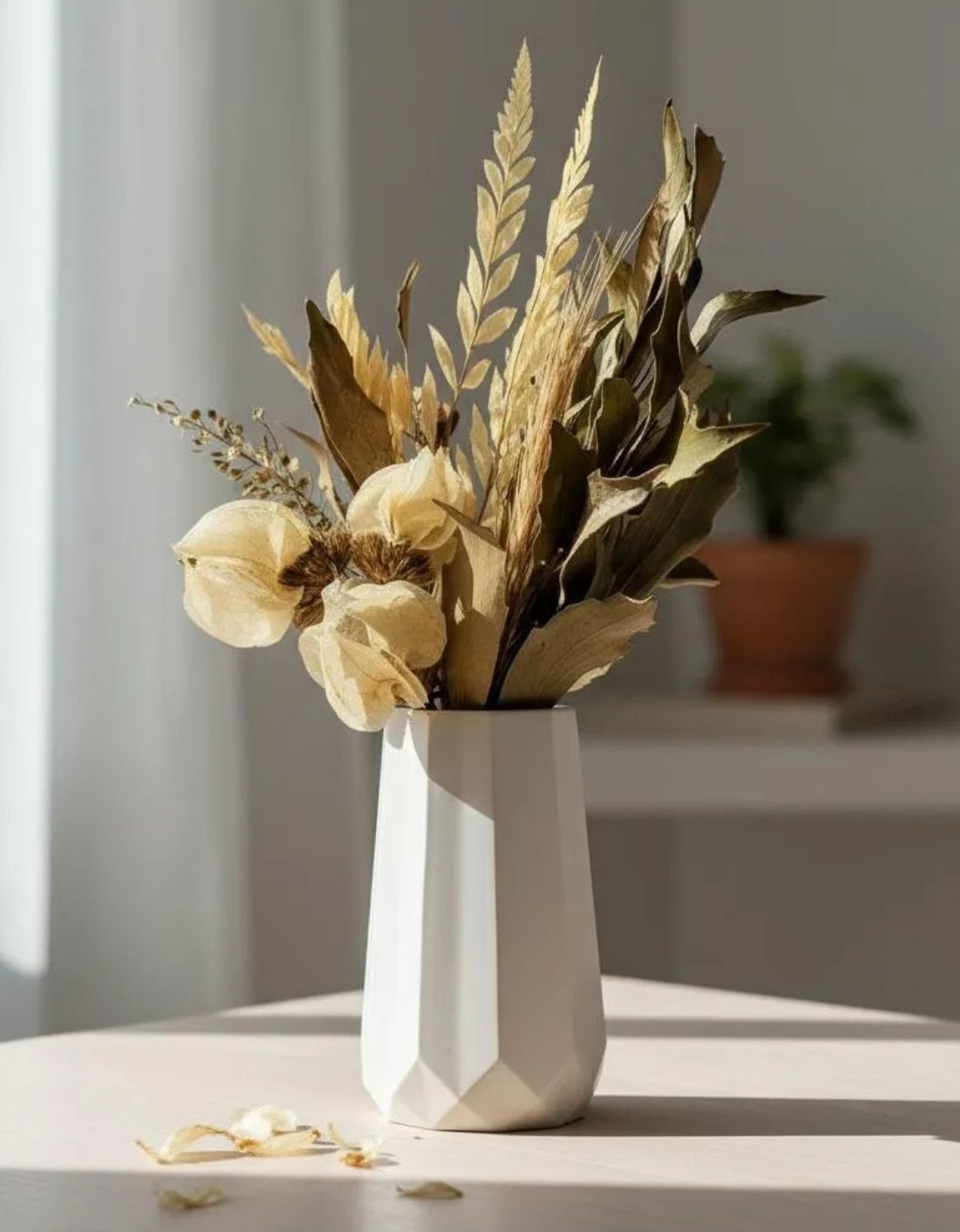 Mini Garrafa Losangos Artesanal 10x6m em Cimento Branco