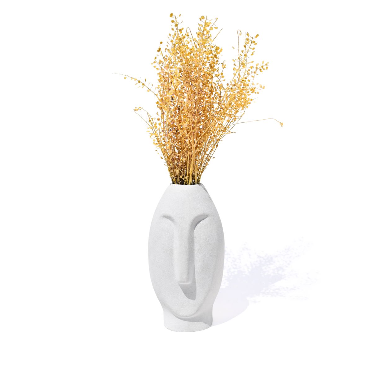 Vaso Decorativo Solitário Moai 18cm Artesanal Em Cimento