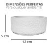Vaso Texturizado Clássico M Baixo Artesanal 5,5x12,5cm Em Resina Mineral