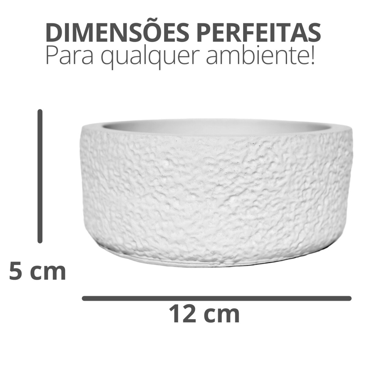 Vaso Texturizado Clássico M Baixo Artesanal 5,5x12,5cm Em Resina Mineral