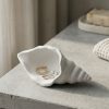Porta Objetos Artesanal Concha Liso 13cm Em Resina Mineral