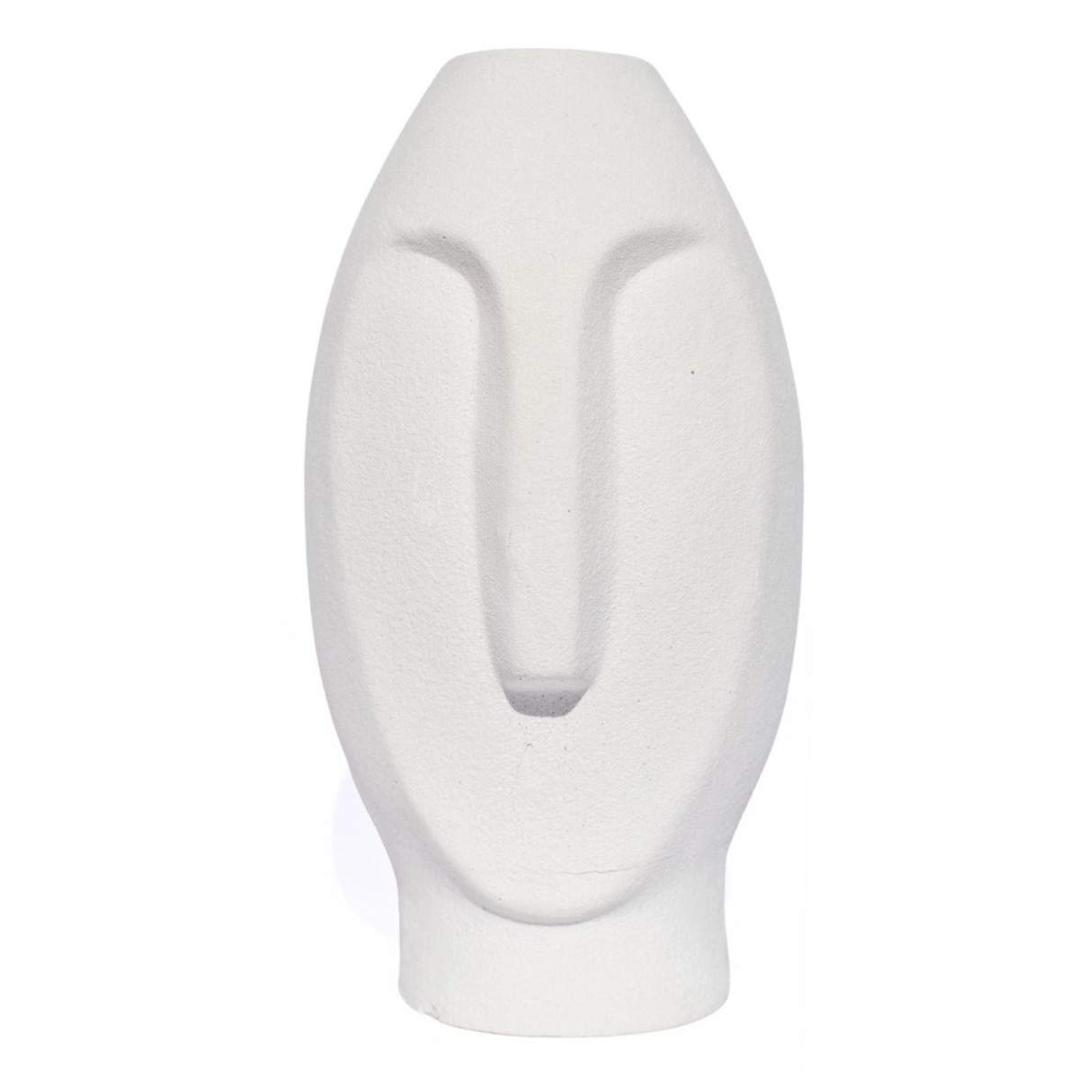 Vaso Decorativo Solitário Moai 18cm Artesanal Em Cimento