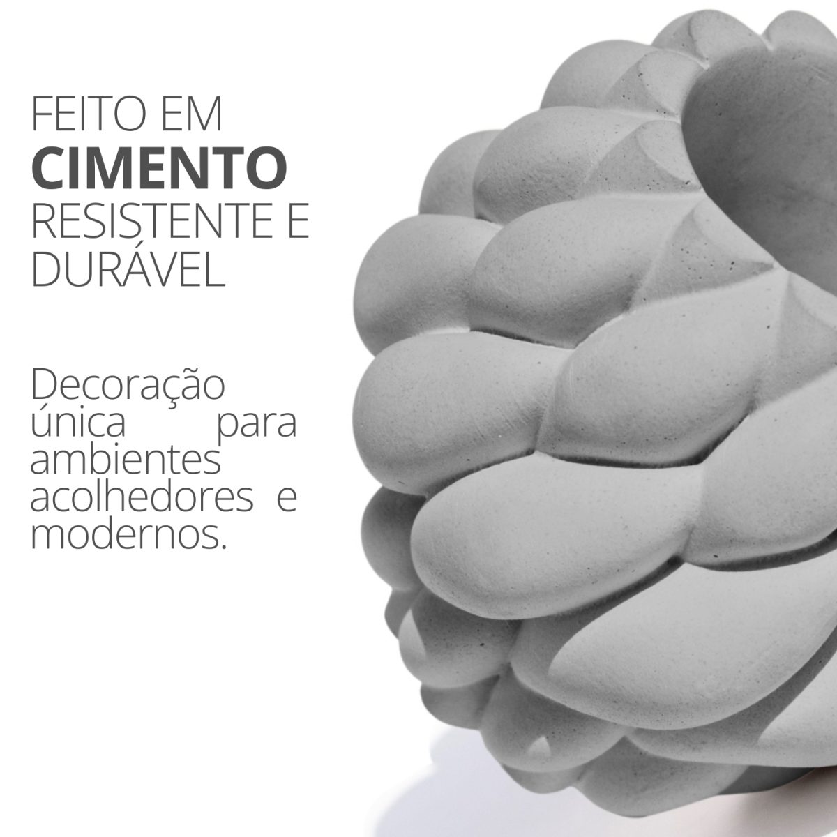 785687b4289e64de1deaf47727ca1e70.jpg Vaso Decorativo Novelo 9cm em Cimento Artesanal Sala e Cozinha