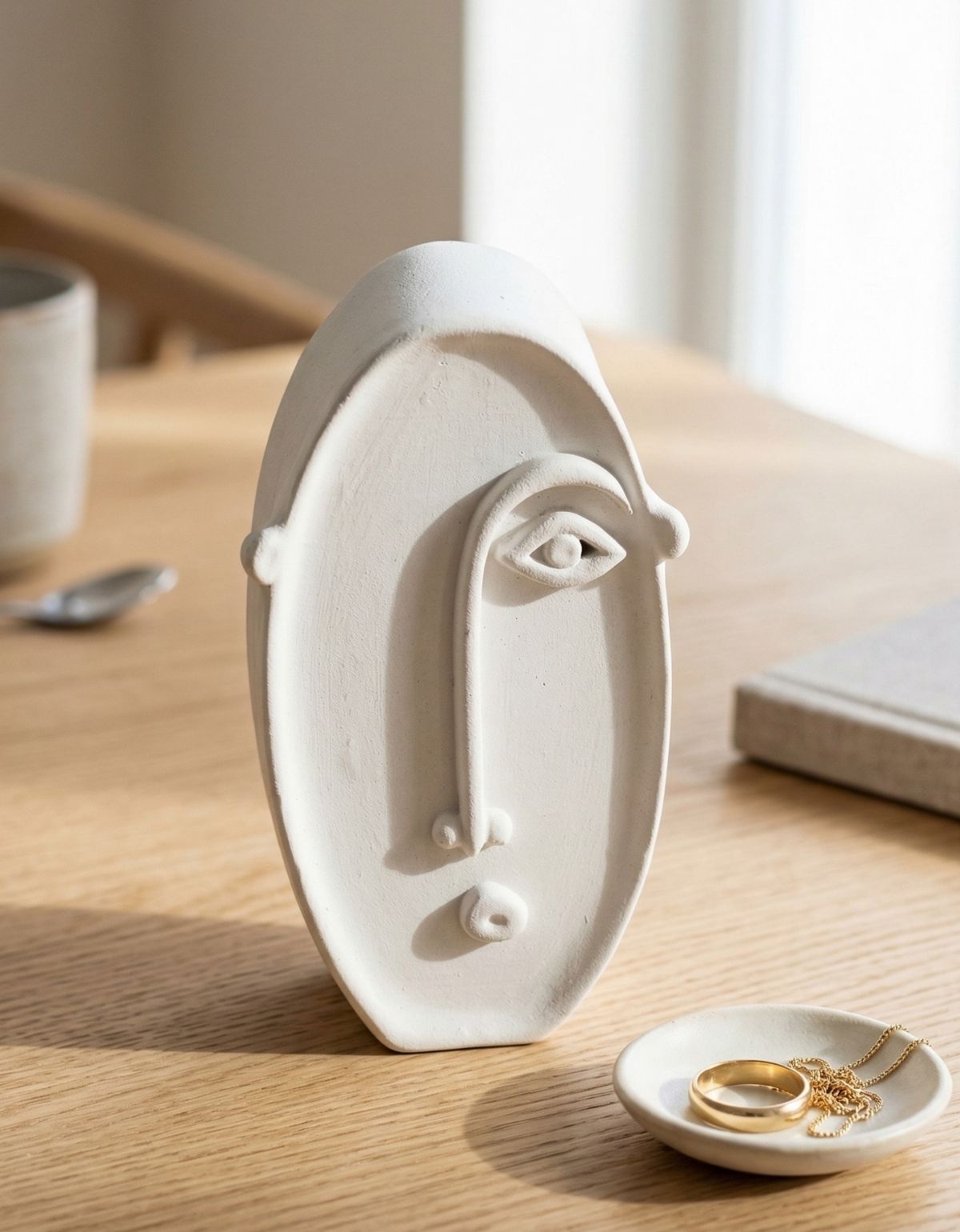 Estátua Decorativa Nórdico Olhar 10cm em Cimento