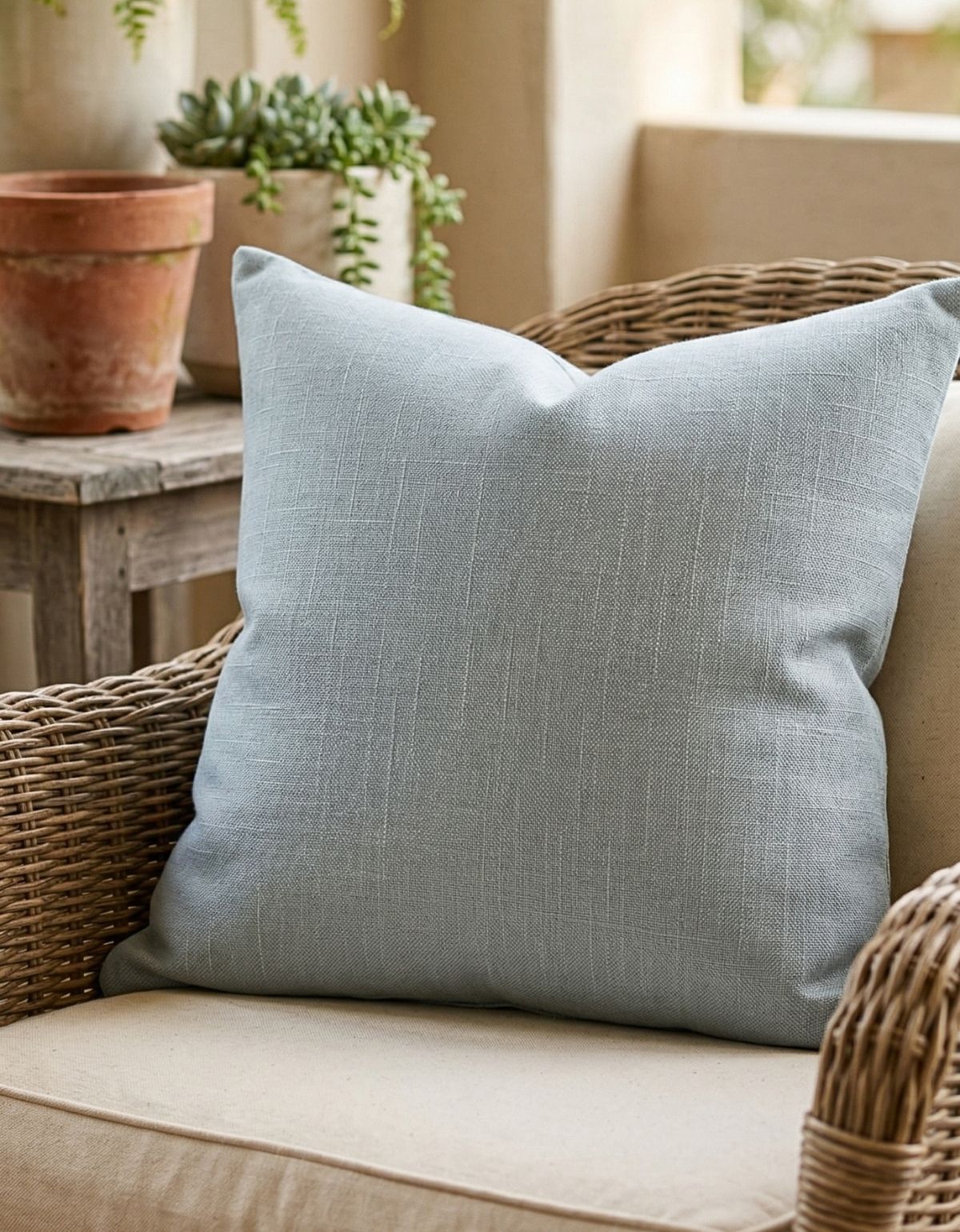 Capa de Almofada 45x45cm Oliveira Aleta Decor Minimalista