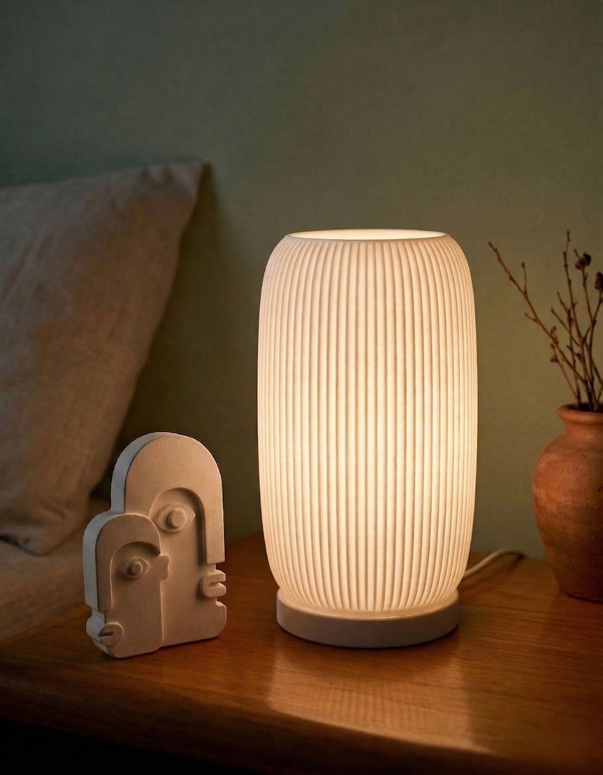Abajur Luminária Aura 110V/220V Branco Lâmpada LED Inclusa