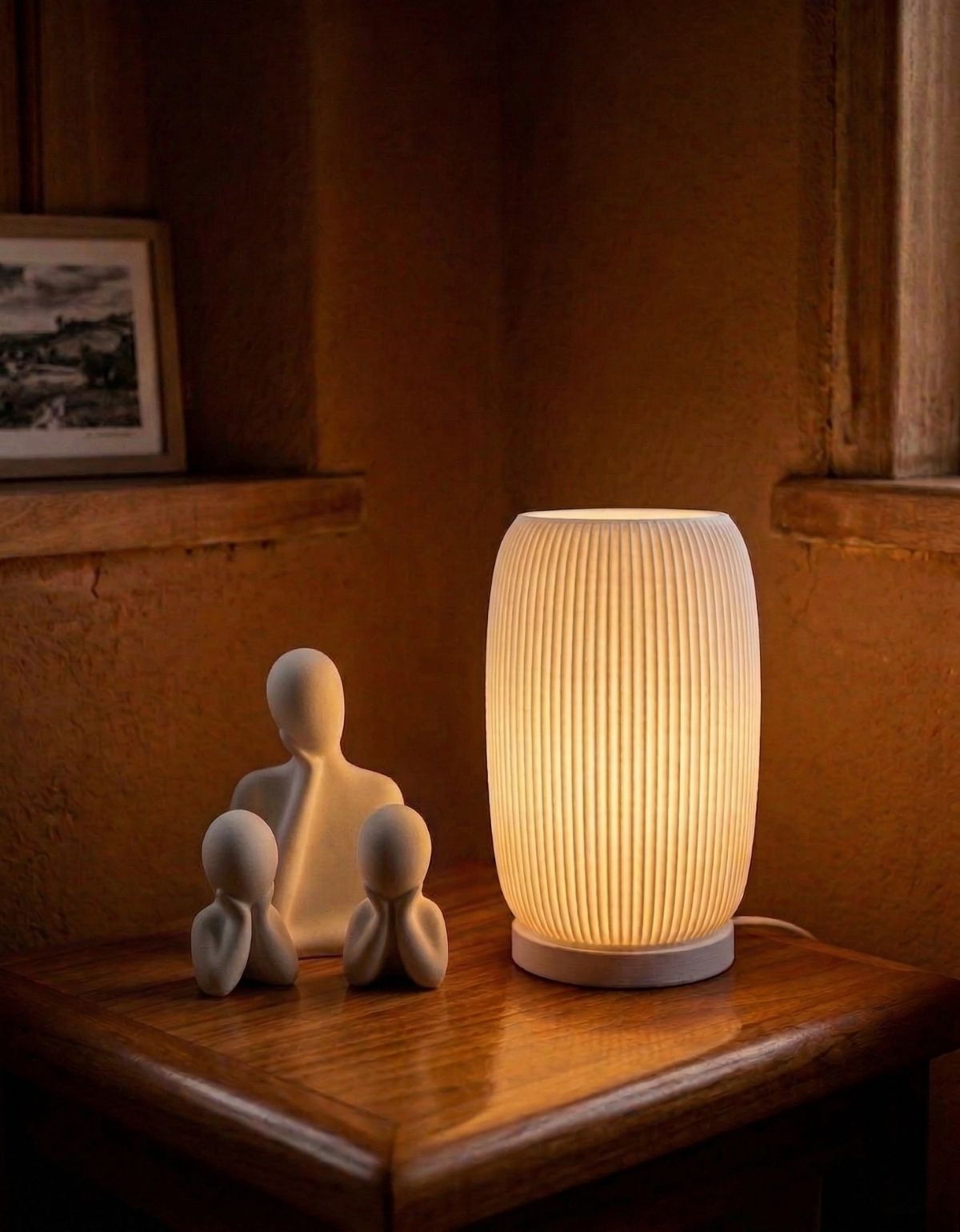 Abajur Luminária Aura 110V/220V Branco Lâmpada LED Inclusa