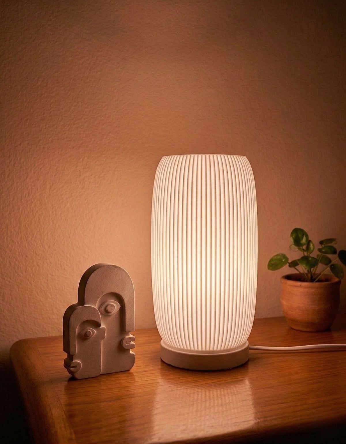 Abajur Luminária Aura 110V/220V Branco Lâmpada LED Inclusa