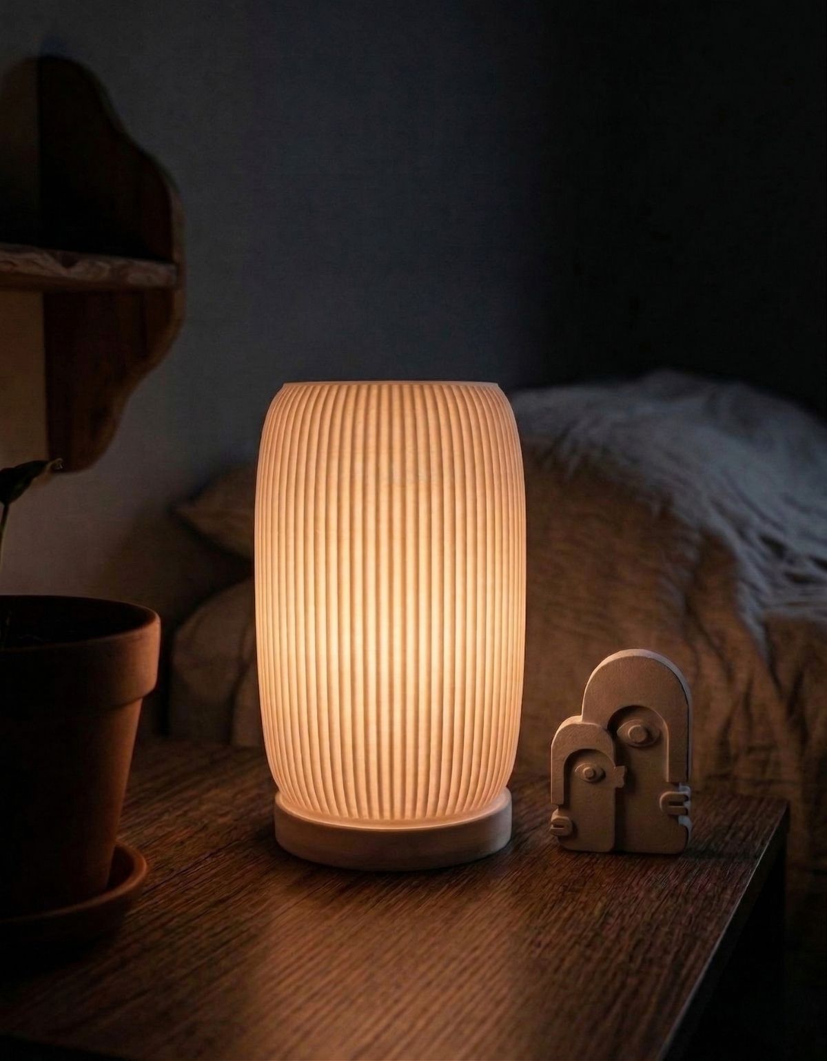 Abajur Luminária Aura 110V/220V Branco Lâmpada LED Inclusa