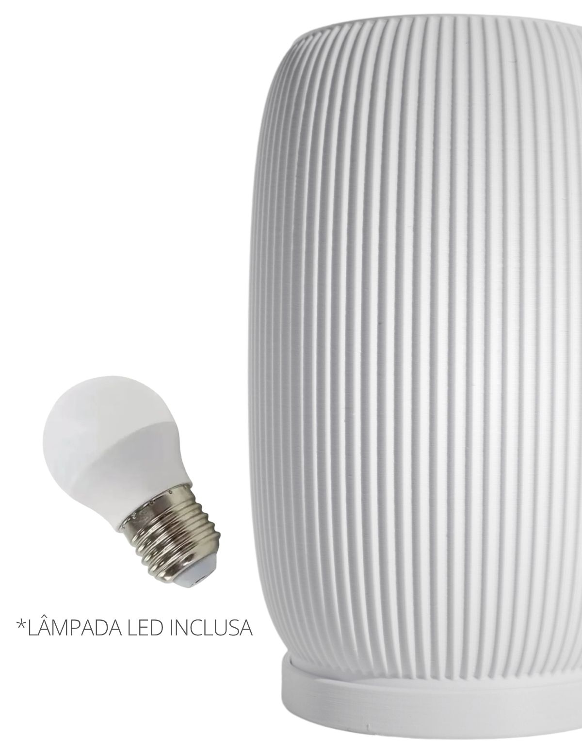 Abajur Luminária Aura 110V/220V Branco Lâmpada LED Inclusa