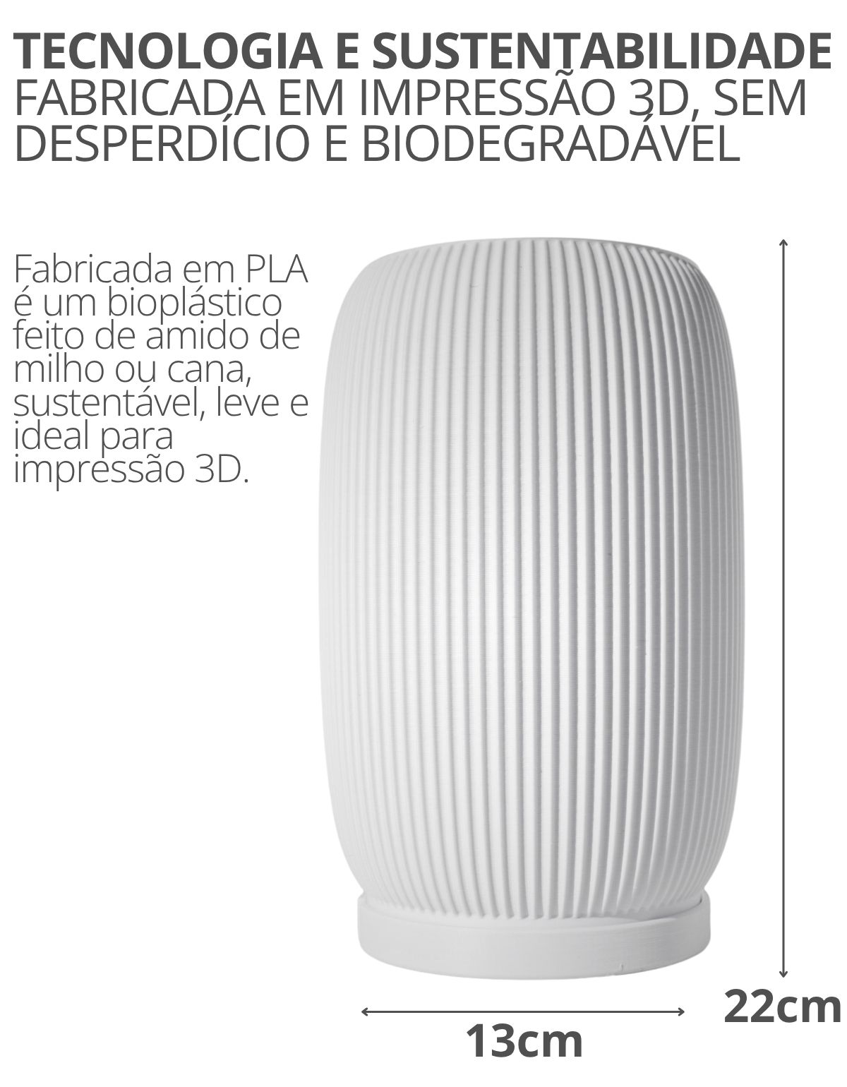Abajur Luminária Aura 110V/220V Branco Lâmpada LED Inclusa