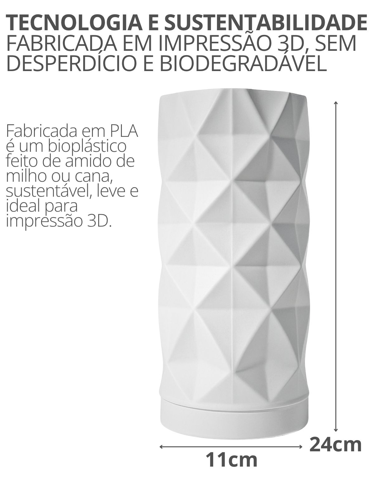 Abajur Luminária Prisma 110V/220V Branco Lâmpada LED Inclusa