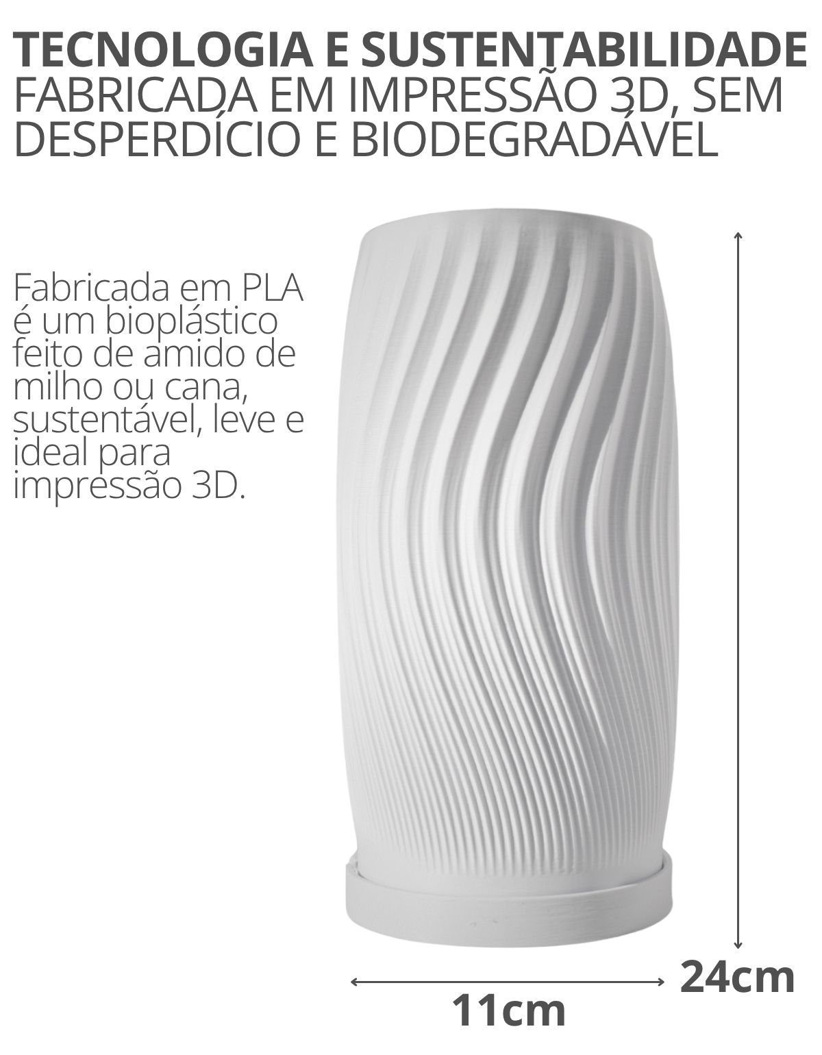 Abajur Luminária Vórtice 110/220V Branco Lâmpada LED Inclusa