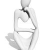 Estatua Decorativa Pensadora Amora 12,5cm Artesanal Em Cimento