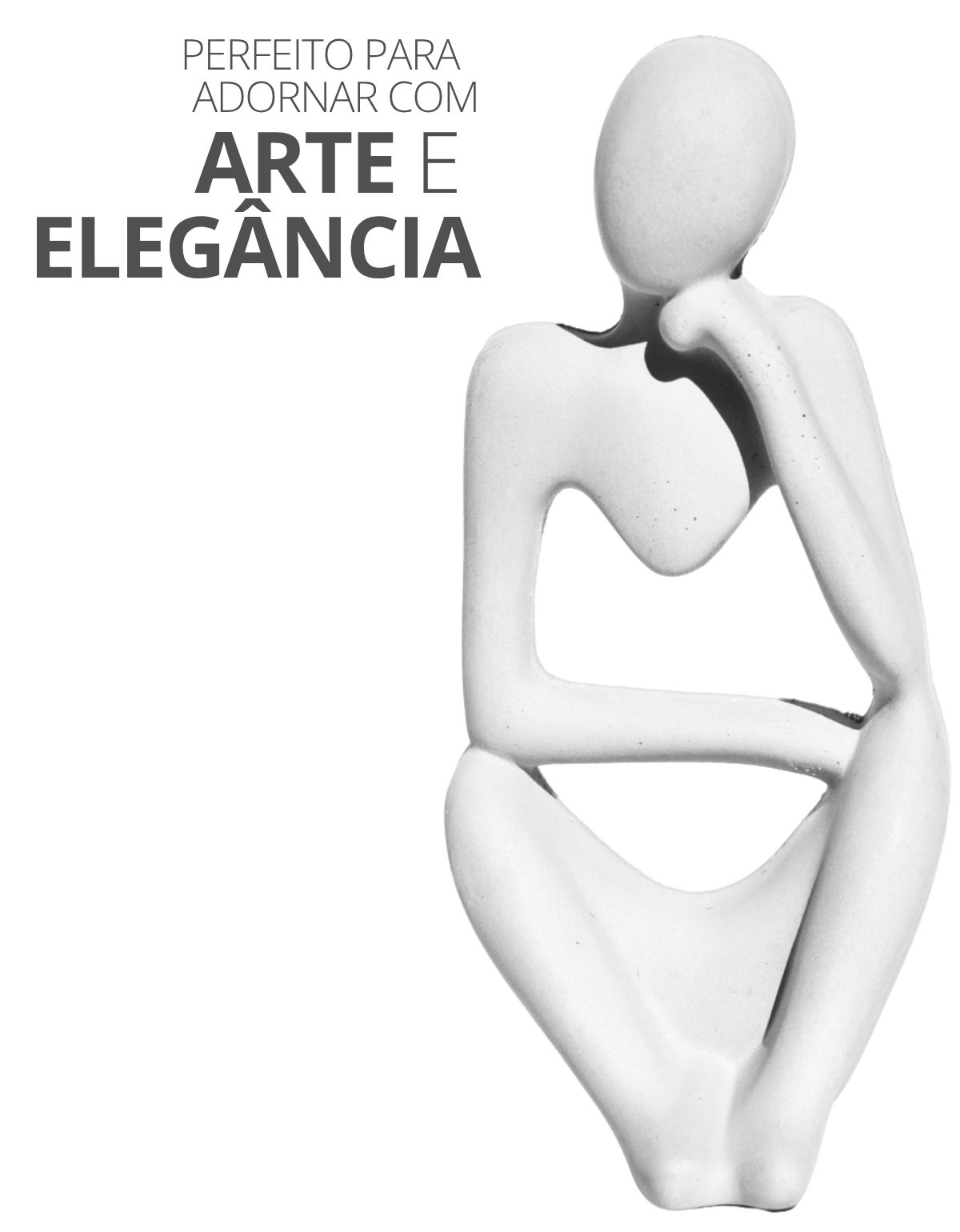 Estatua Decorativa Pensadora Amora 12,5cm Artesanal Em Cimento