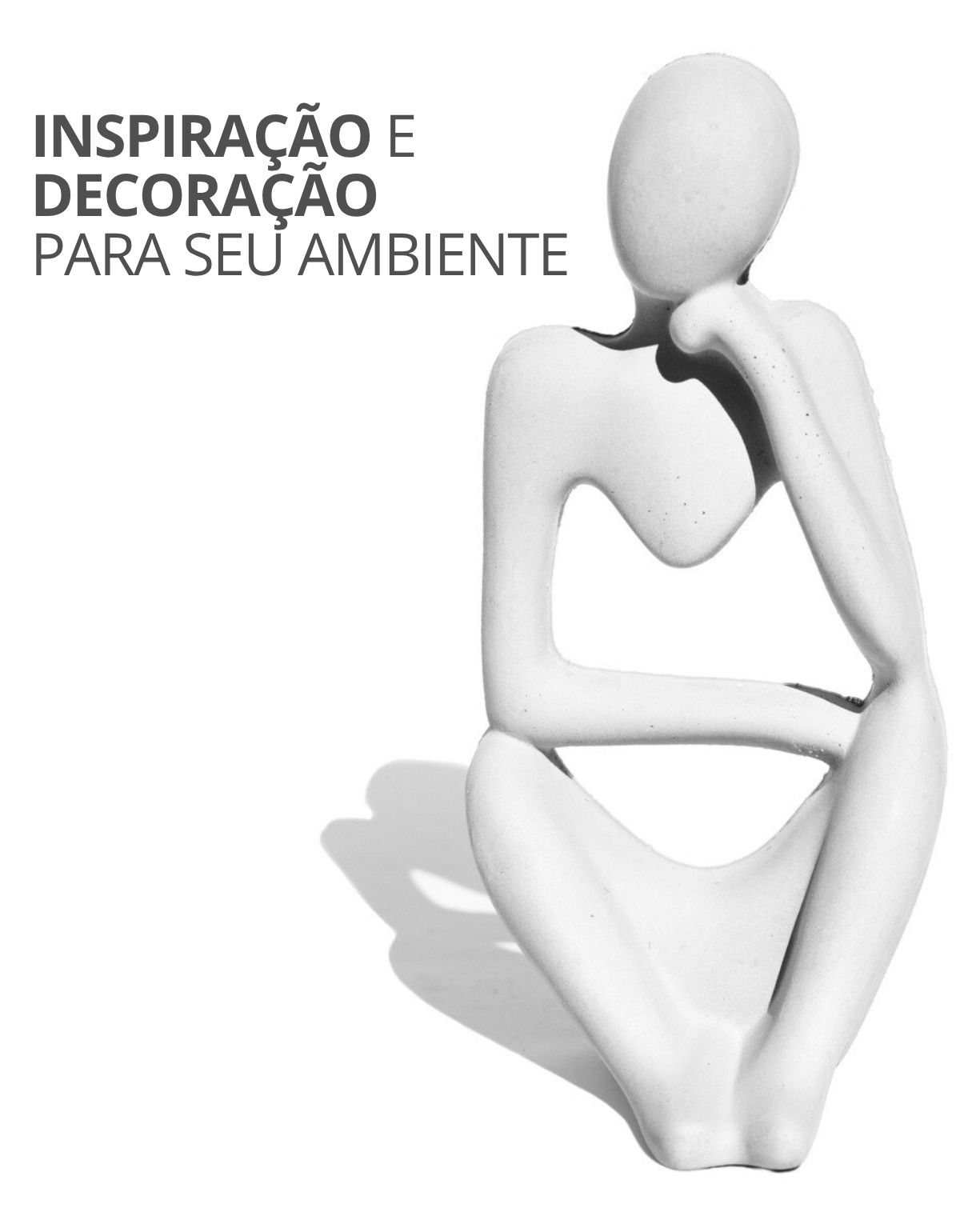 Estatua Decorativa Pensadora Amora 12,5cm Artesanal Em Cimento