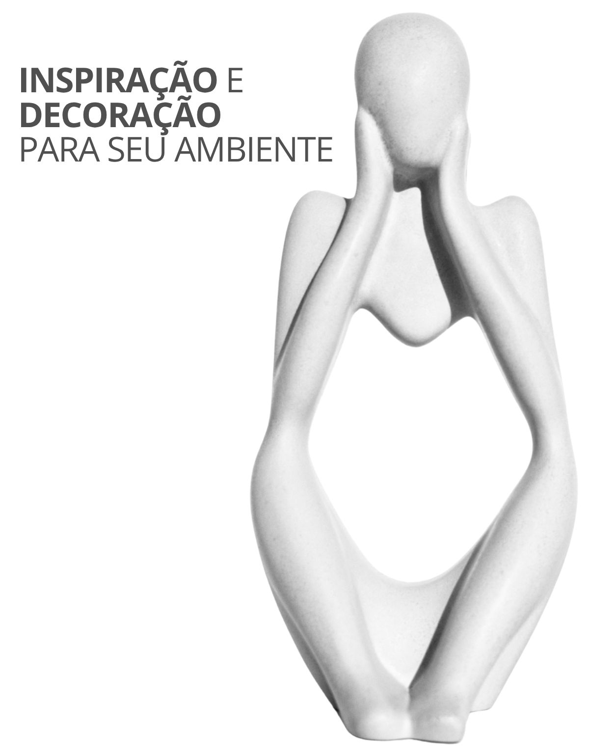 Estatua Decorativa Pensadora Ana 12,5cm Artesanal Em Cimento