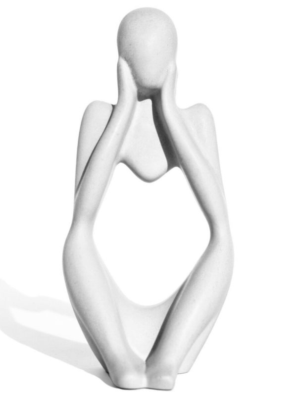 Estatua Decorativa Pensadora Ana 12,5cm Artesanal Em Cimento