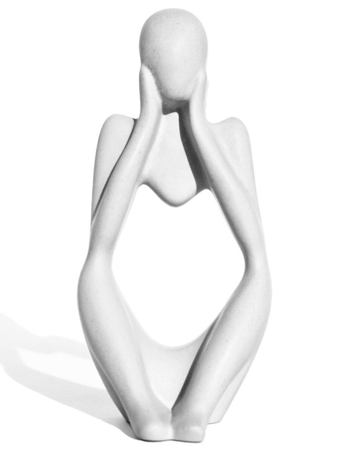 Estatua Decorativa Pensadora Ana 12,5cm Artesanal Em Cimento