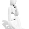Estatua Decorativa Pensadora Amora 12,5cm Artesanal Em Cimento