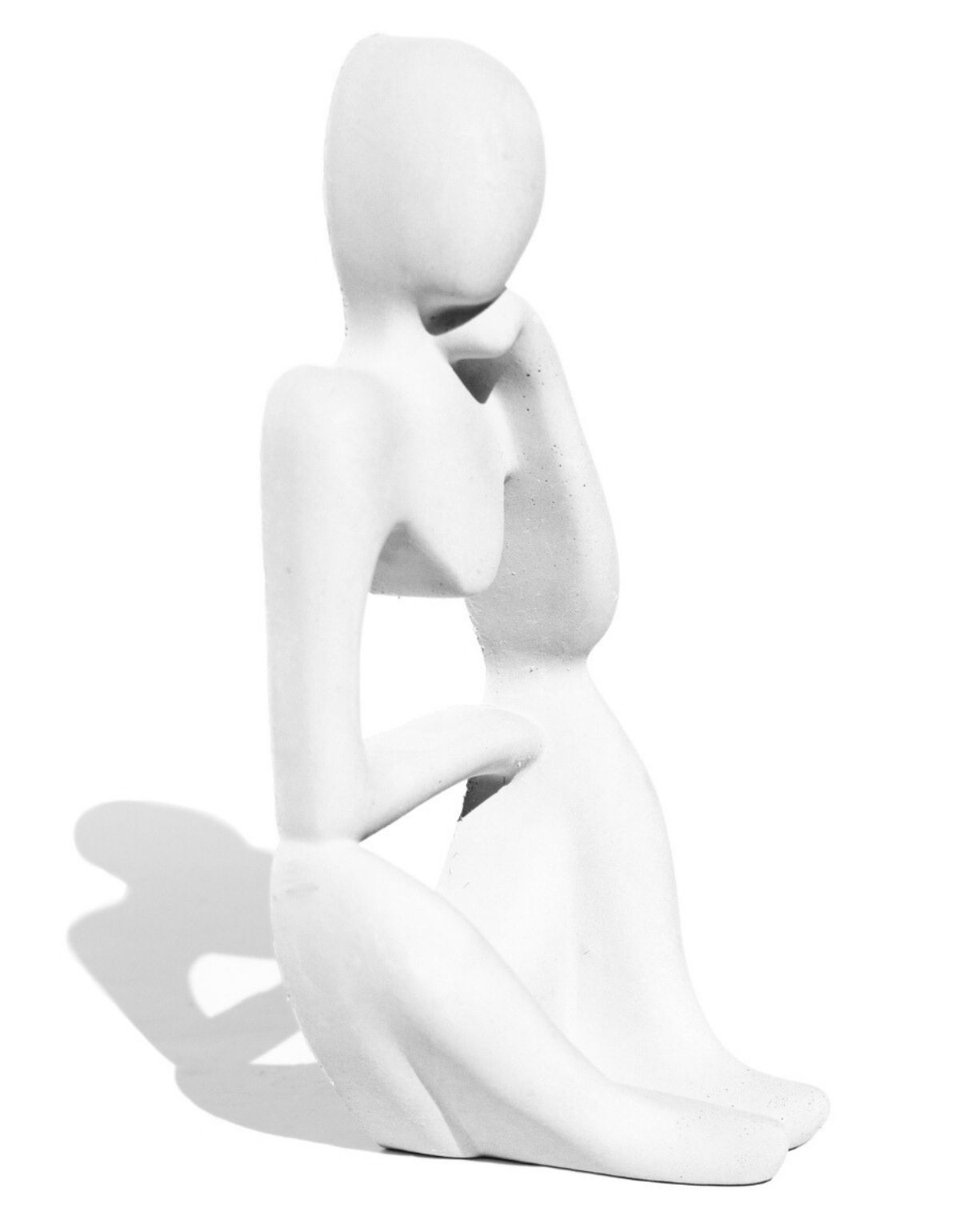 Estatua Decorativa Pensadora Amora 12,5cm Artesanal Em Cimento