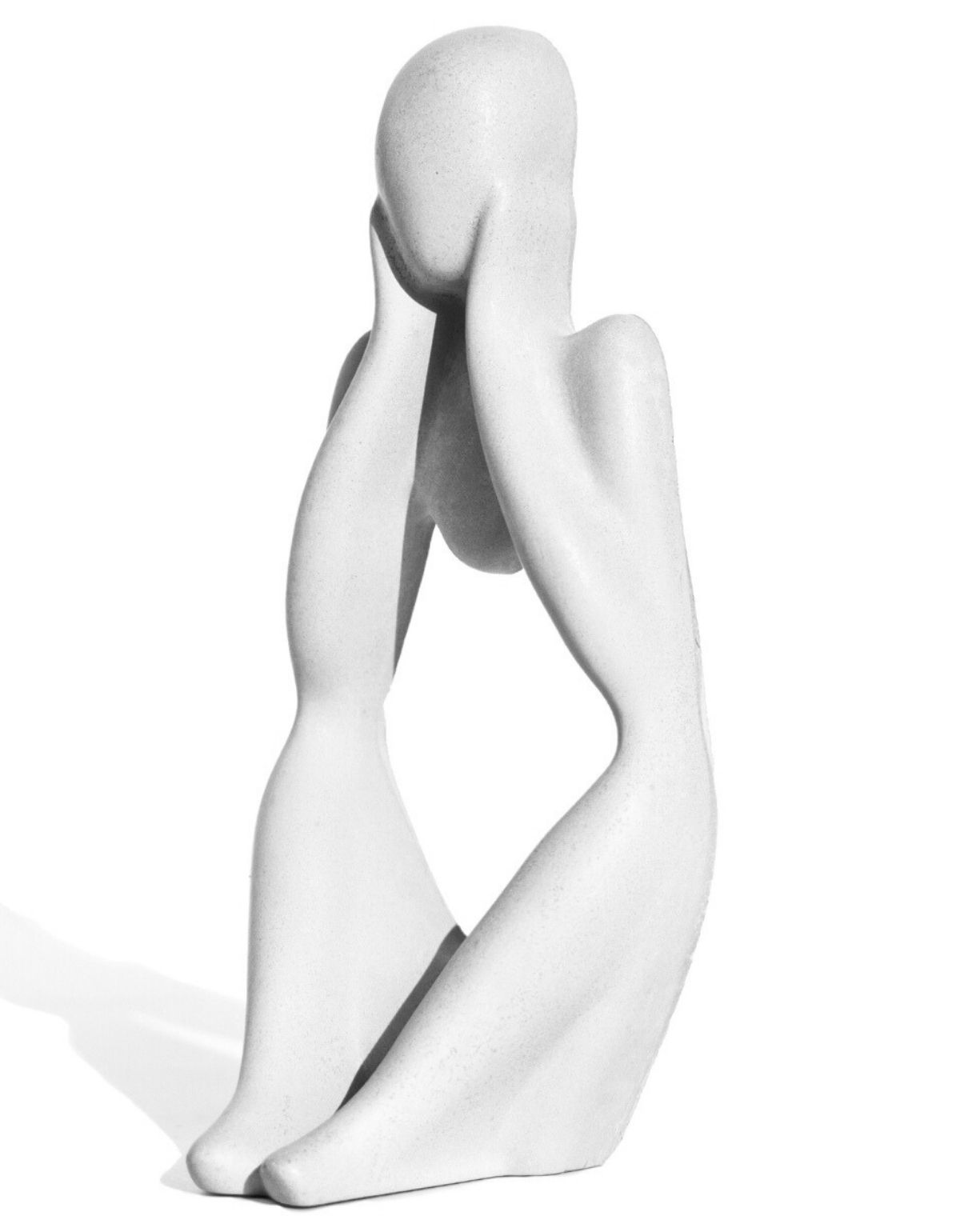 Estatua Decorativa Pensadora Ana 12,5cm Artesanal Em Cimento