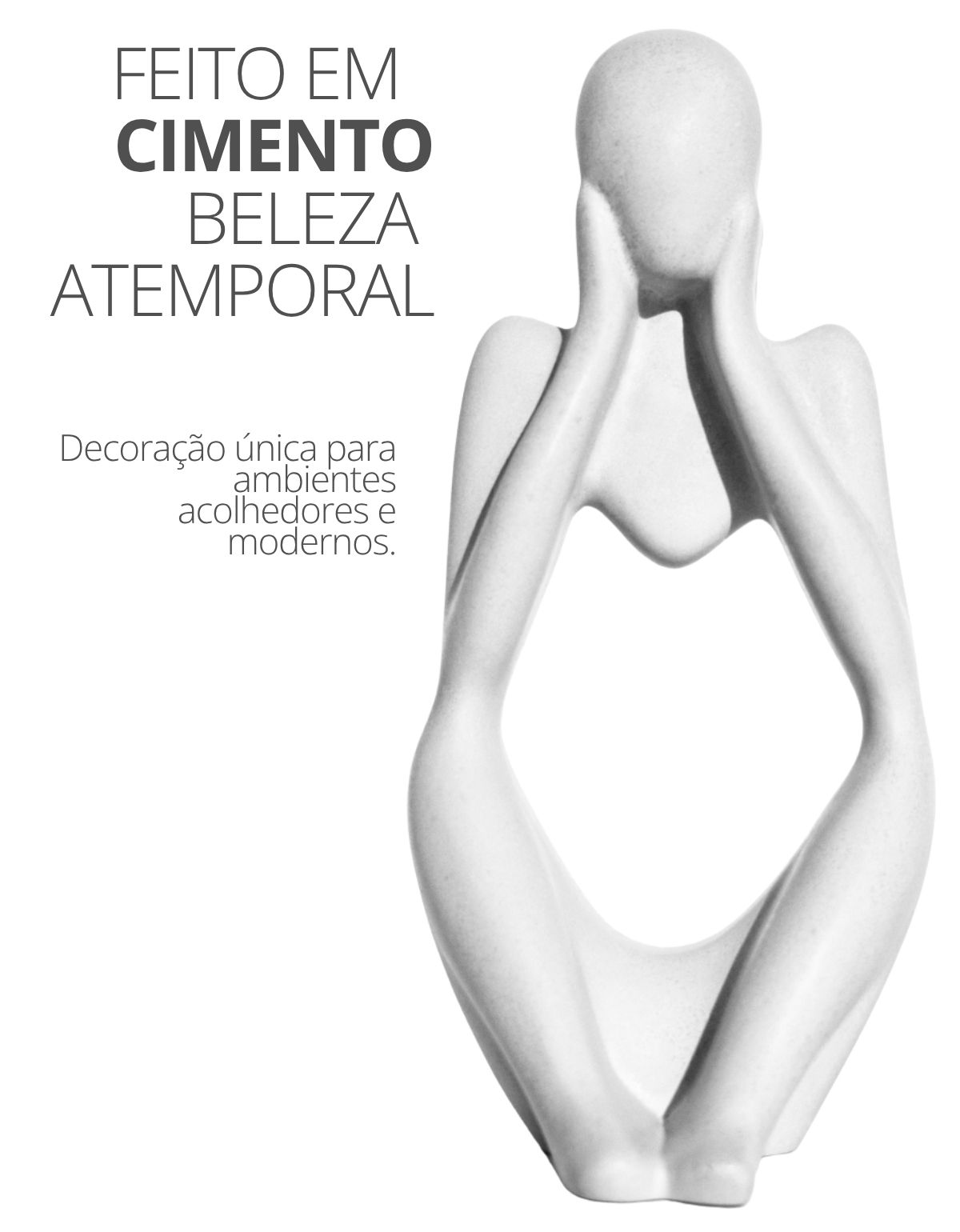 Estatua Decorativa Pensadora Ana 12,5cm Artesanal Em Cimento