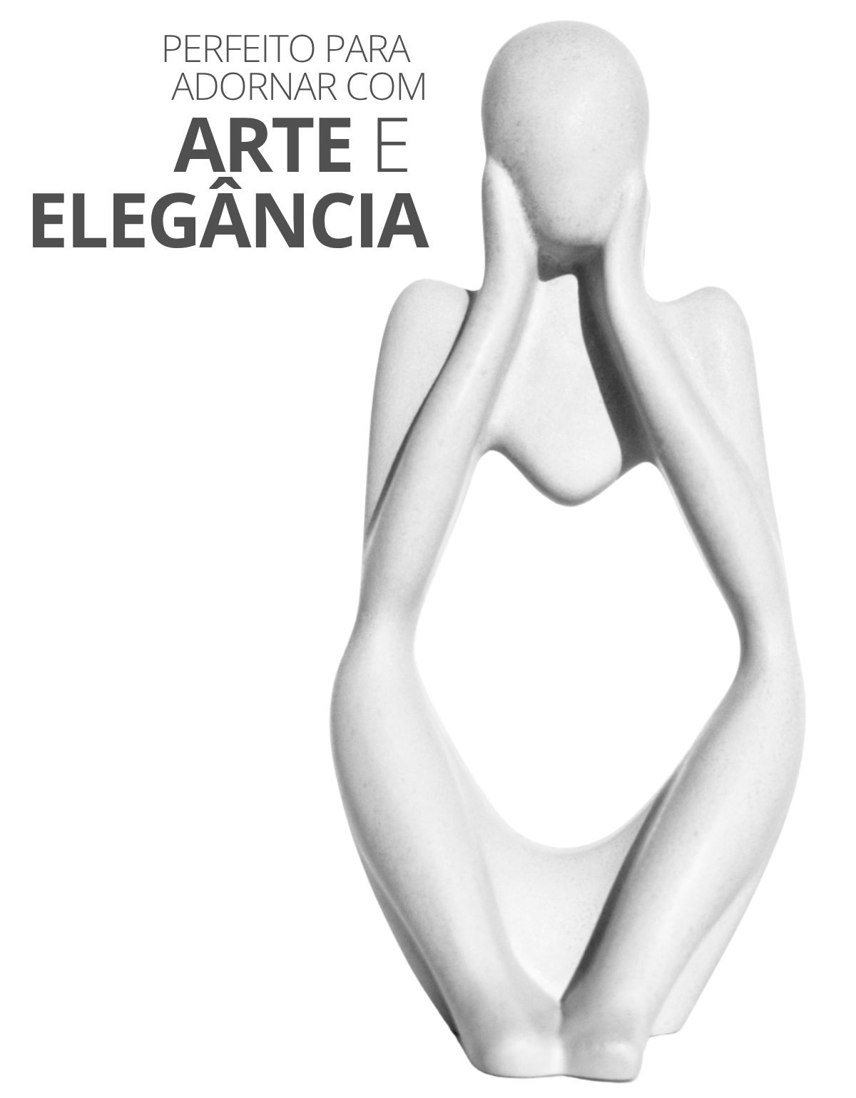 Estatua Decorativa Pensadora Ana 12,5cm Artesanal Em Cimento